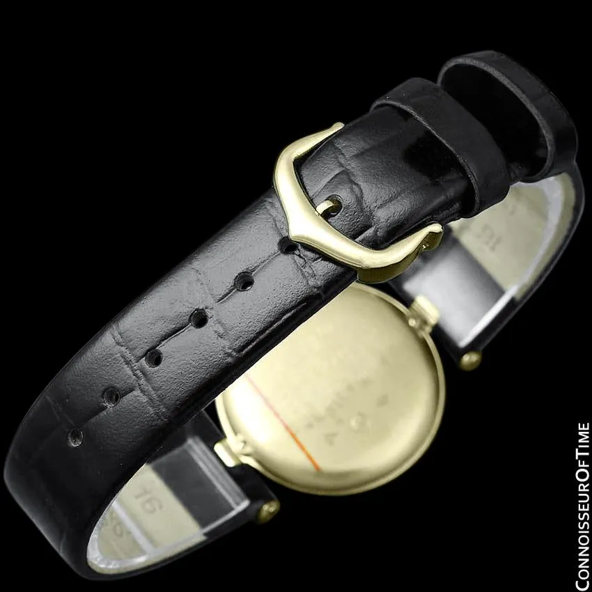 Must De Cartier Vendome Mens Midsize Unisex Vermeil Watch - 18K Gold Over Sterling Silver