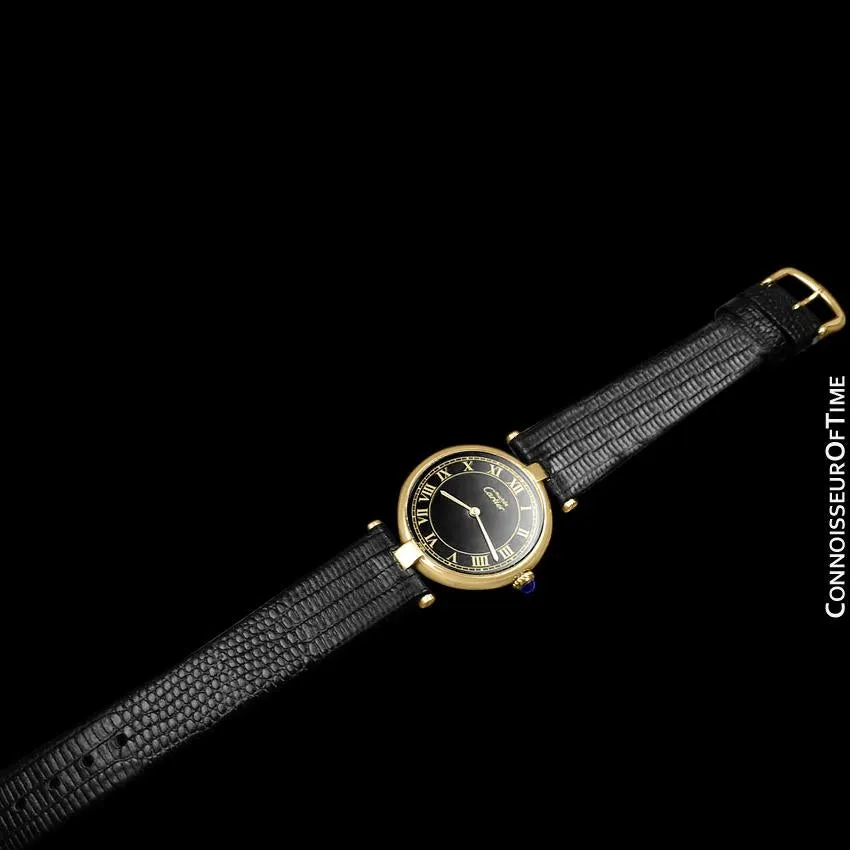 Must De Cartier Vendome Mens Midsize Unisex Vermeil Watch - 18K Gold Over Sterling Silver