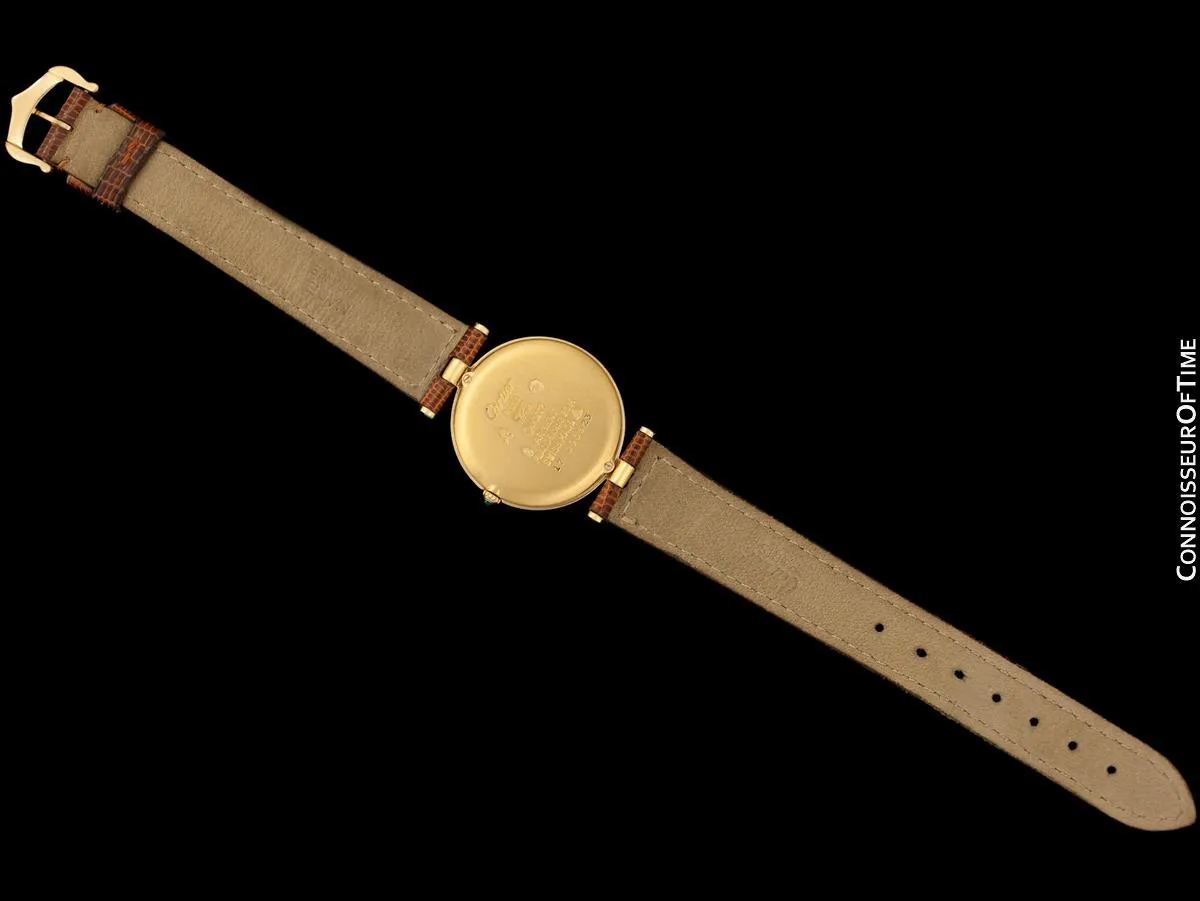 Must De Cartier Vendome Mens Midsize Unisex Vermeil Watch - 18K Gold Over Sterling Silver