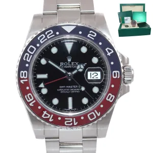 NEW 2019 PAPERS Rolex GMT-Master II Pepsi 18K White Gold 116719 BLRO Watch