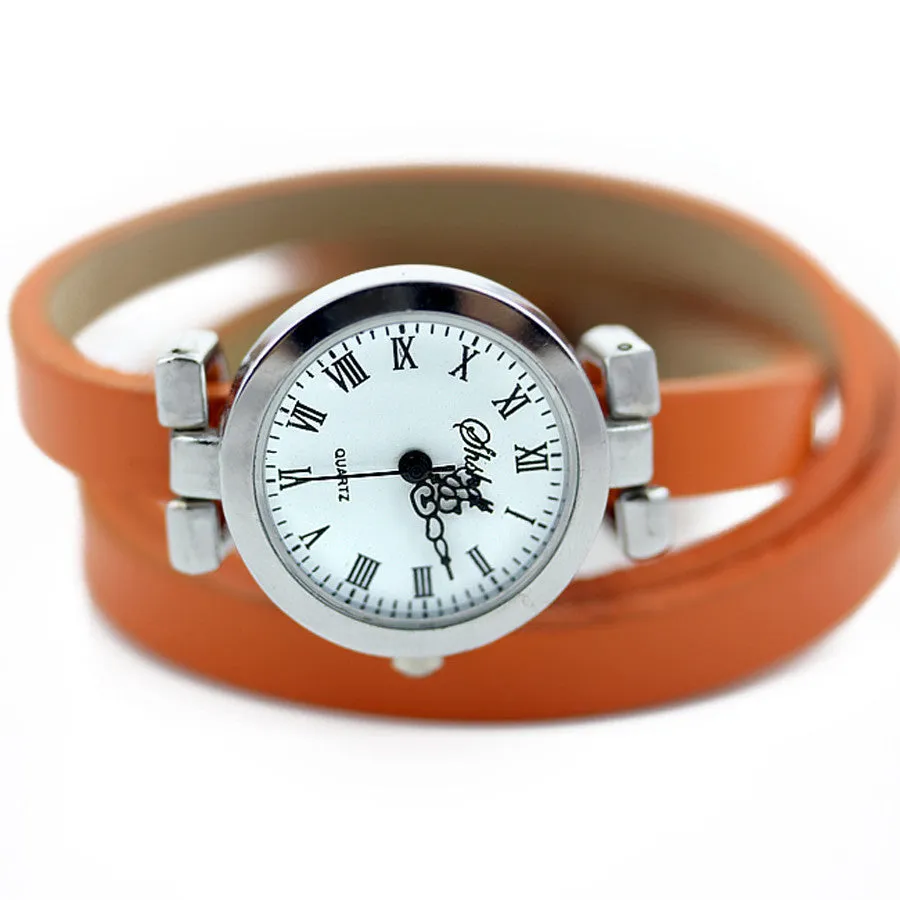 New fashion hot-selling women's long leather female watch ROMA vintage watch women dress watches