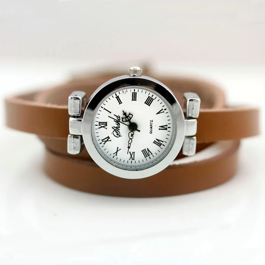 New fashion hot-selling women's long leather female watch ROMA vintage watch women dress watches