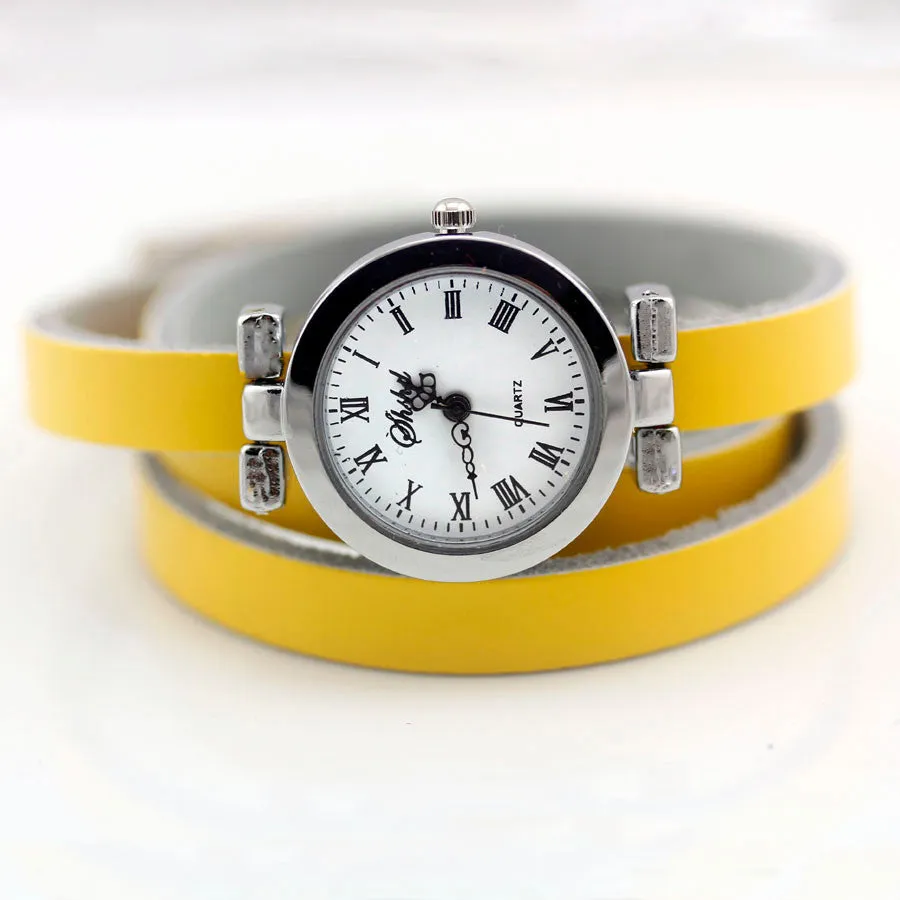 New fashion hot-selling women's long leather female watch ROMA vintage watch women dress watches