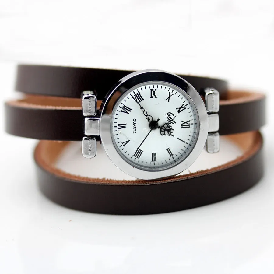 New fashion hot-selling women's long leather female watch ROMA vintage watch women dress watches