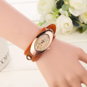 New Fashion women dress watches quartz watches casual Clock wristwatch genuine leather strap watches montre femme