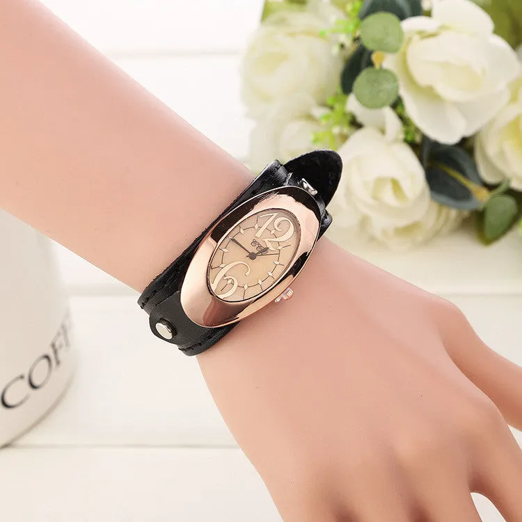 New Fashion women dress watches quartz watches casual Clock wristwatch genuine leather strap watches montre femme