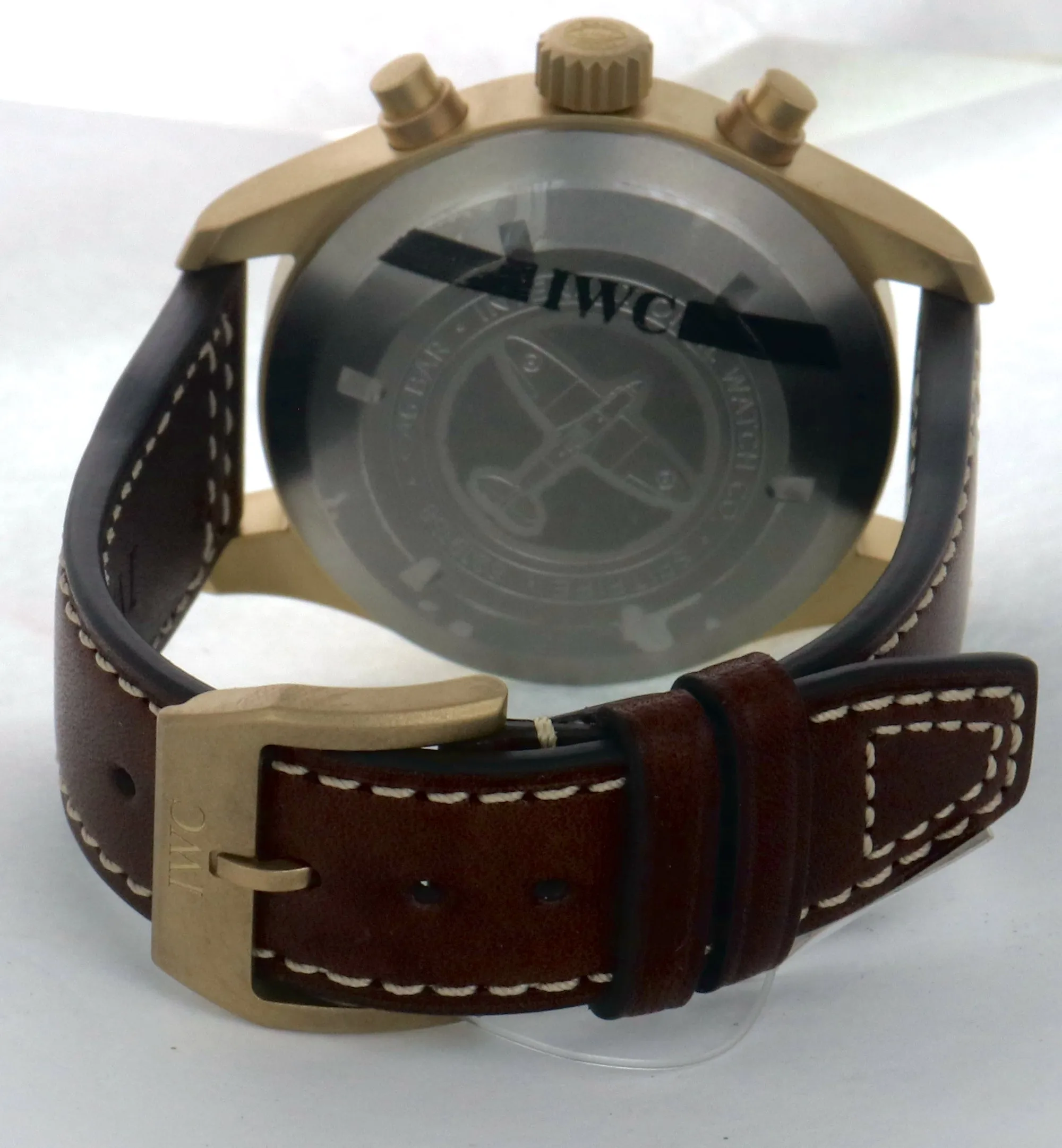 NEW IWC Spitfire Chronograph Day Date Green 41mm Bronze Auto IW387902 3879-02