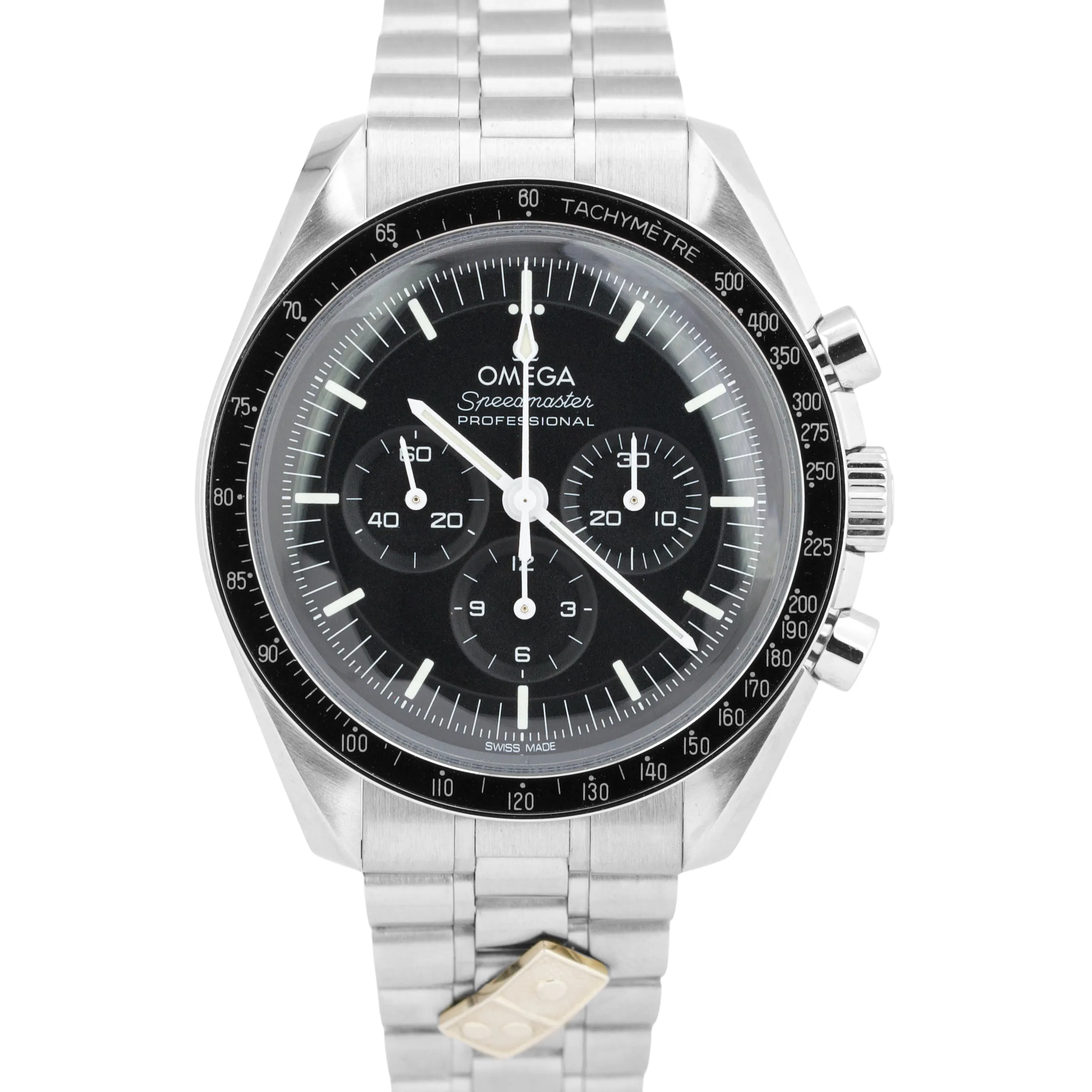 NEW PAPERS Omega Speedmaster Moonwatch DOMINO 42mm Steel 310.30.42.50.01.001 BOX