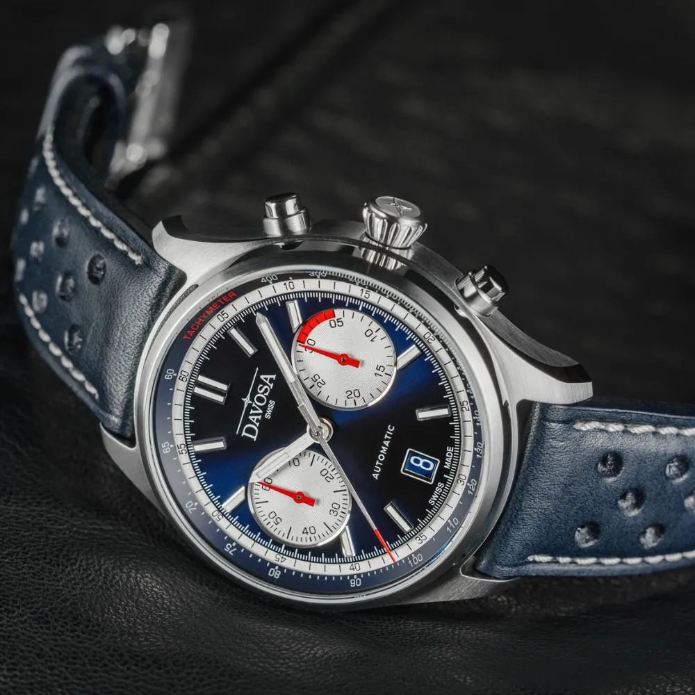 Newton Automatic Chronograph Blue Pilot Rally Watch 16153645 Limited Edition