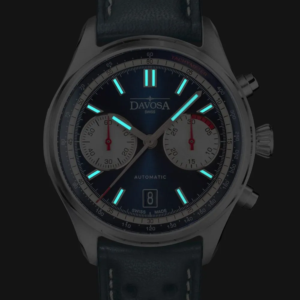 Newton Automatic Chronograph Blue Pilot Rally Watch 16153645 Limited Edition
