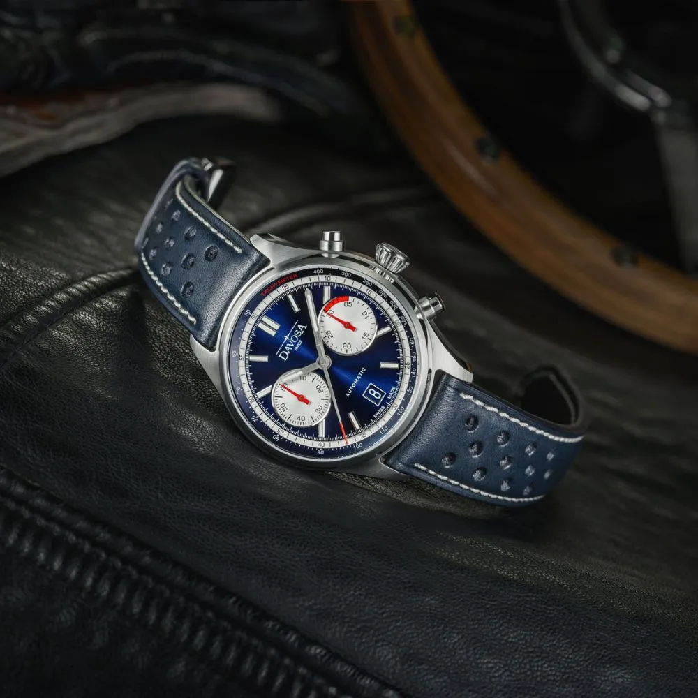 Newton Automatic Chronograph Blue Pilot Rally Watch 16153645 Limited Edition