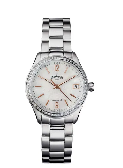 Newton Automatic Swiss-Made Rose Gold White Ladies Watch 16619315