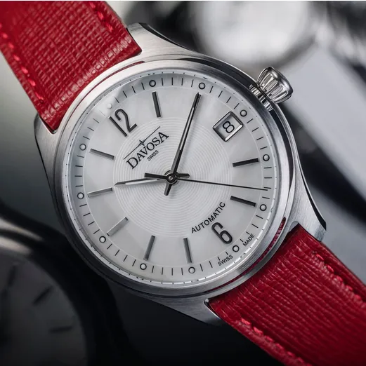 Newton Automatic Swiss-Made White Red Ladies Watch 16619019