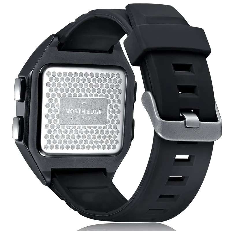 North Edge ALPHA Multifunction Sports Watch: World Time | Compass | Chronograph | 50m Water Resistance