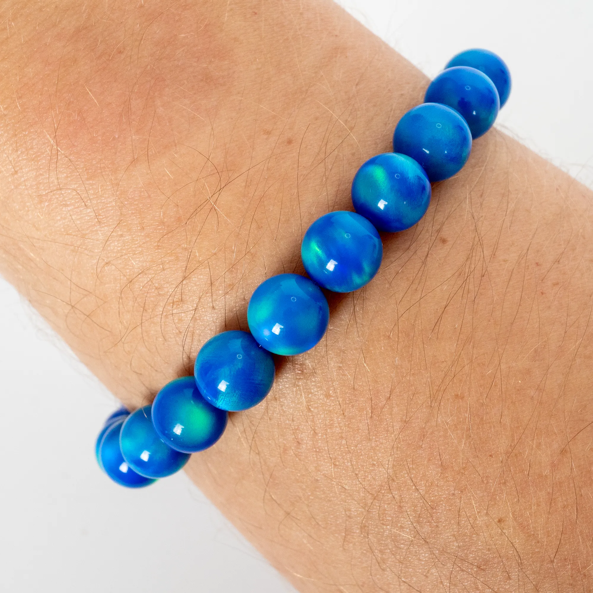 Ocean Blue Opalescence Beaded Bracelet