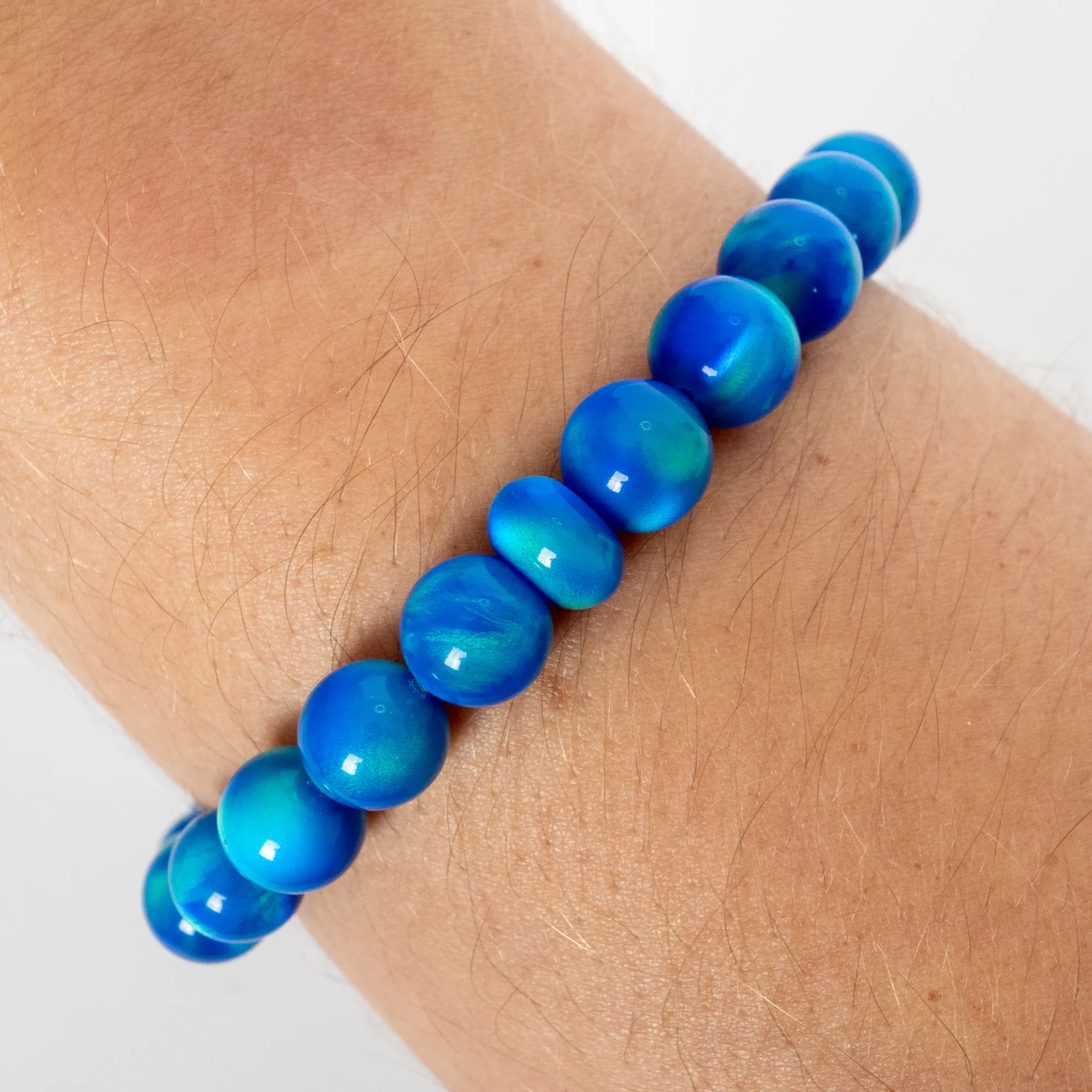 Ocean Blue Opalescence Beaded Bracelet