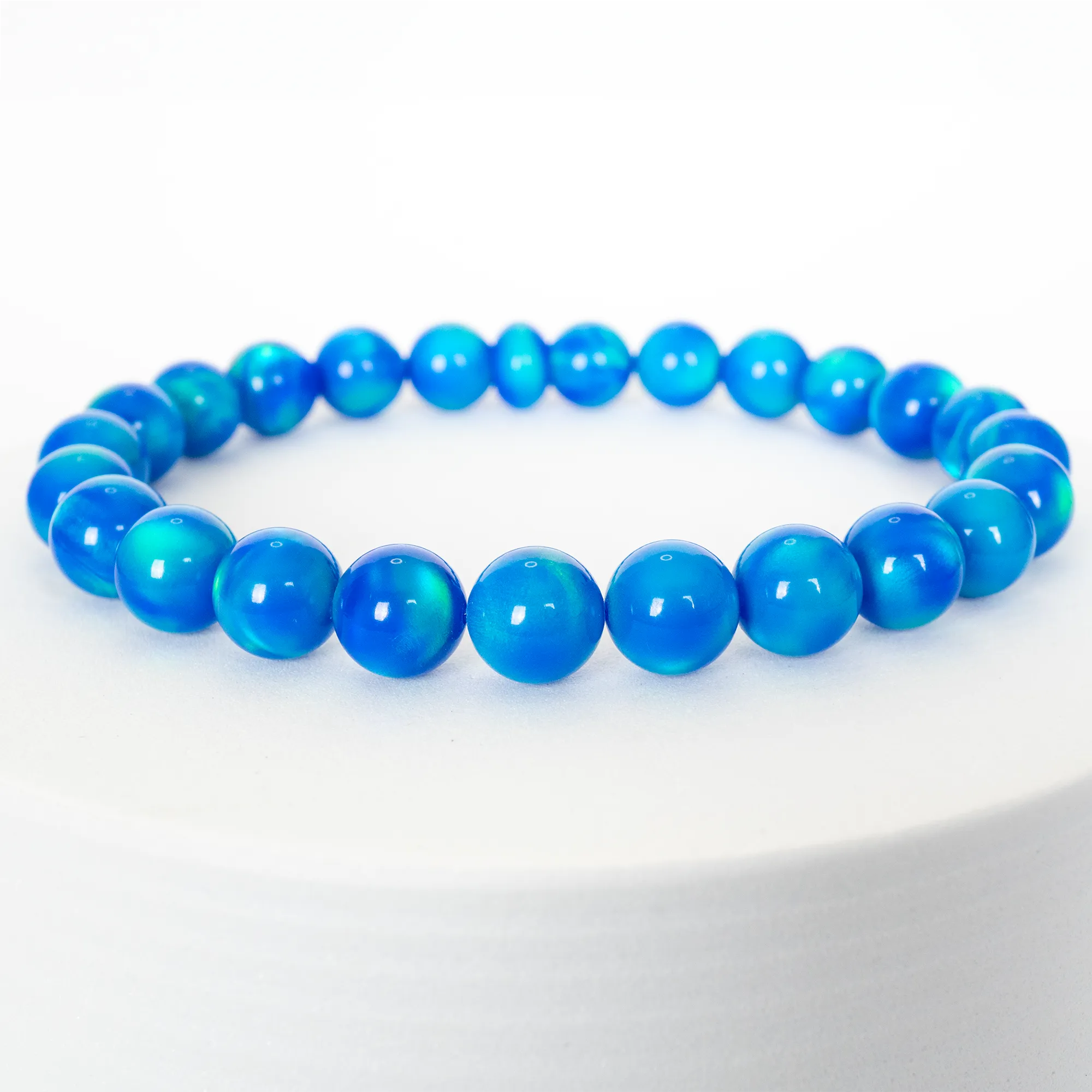 Ocean Blue Opalescence Beaded Bracelet