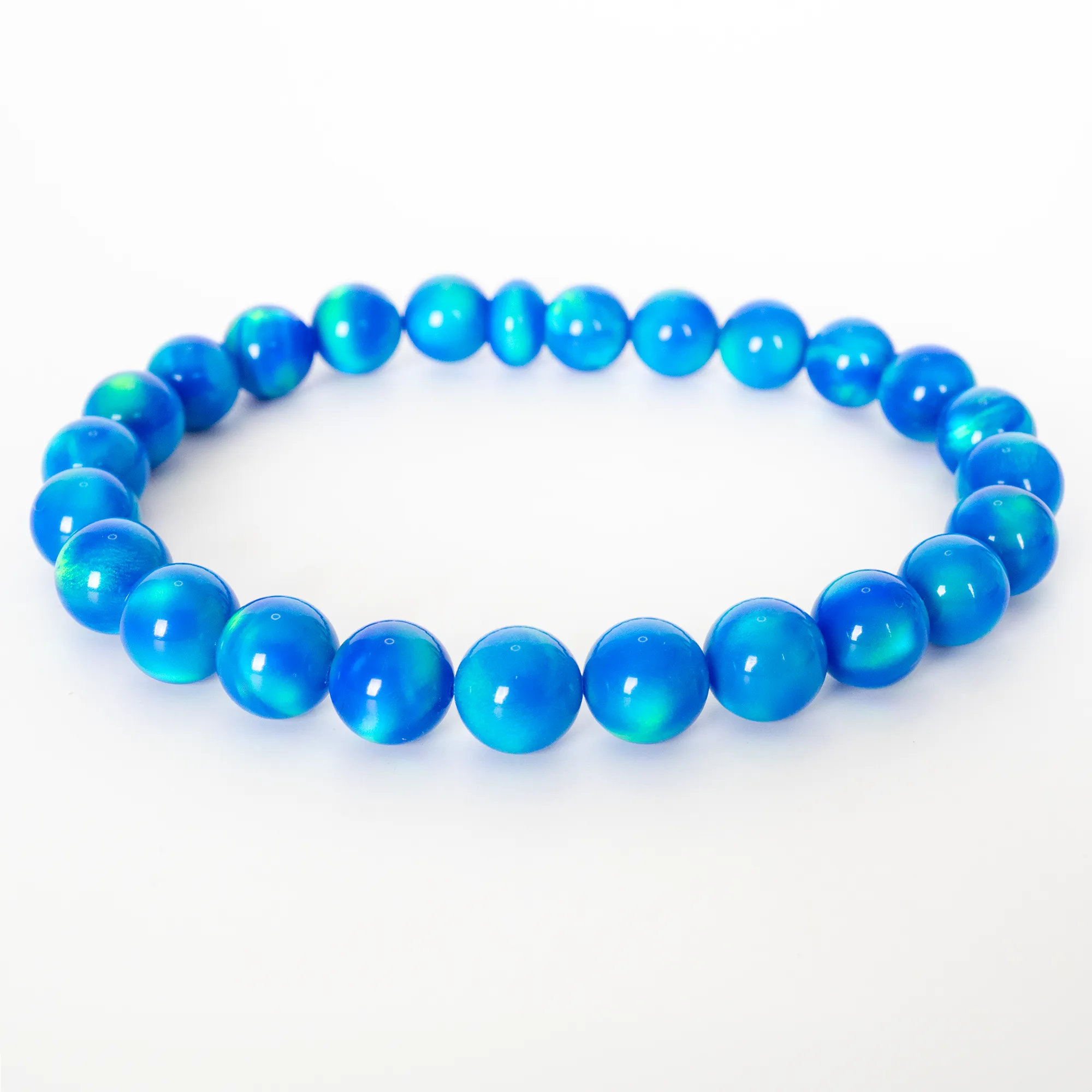 Ocean Blue Opalescence Beaded Bracelet