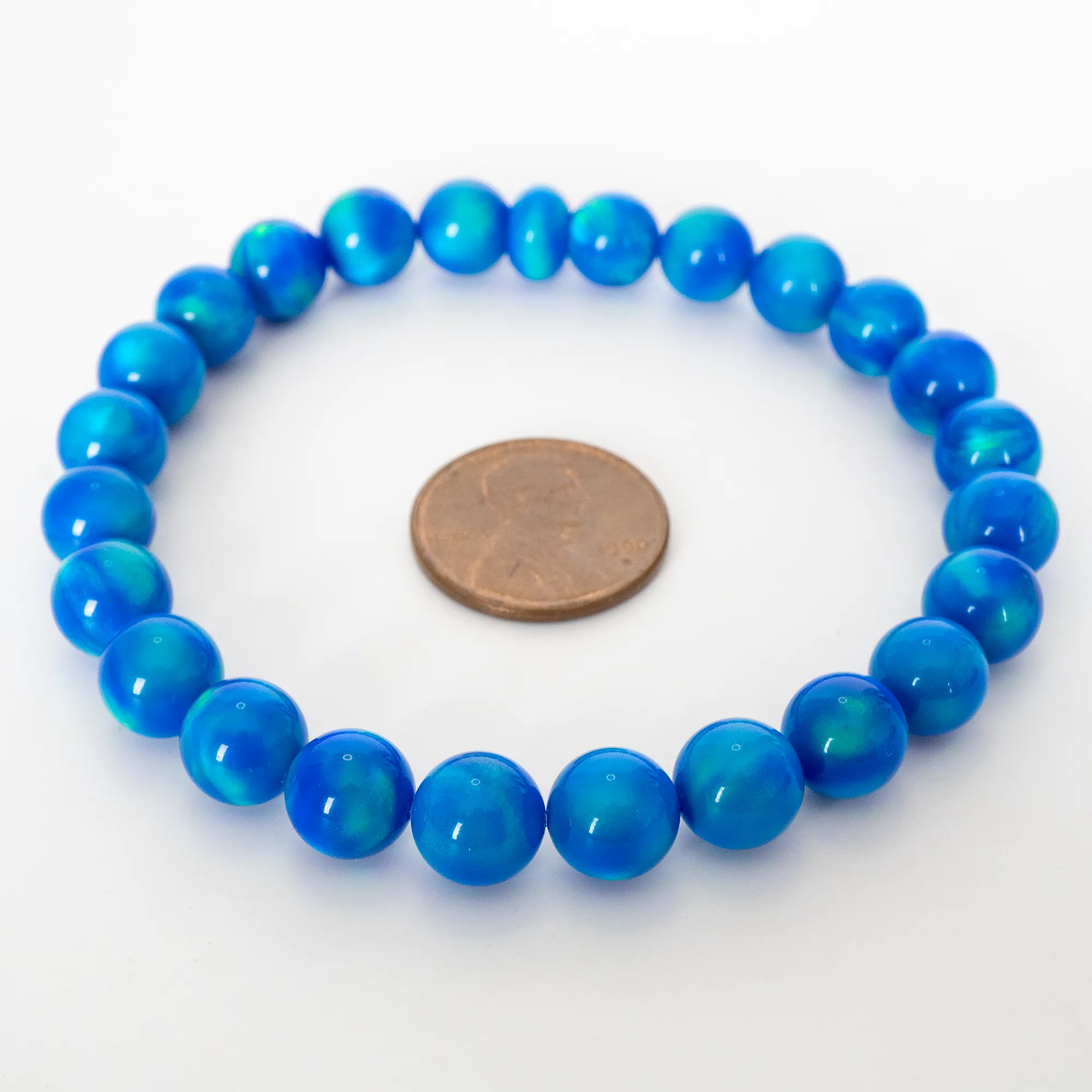 Ocean Blue Opalescence Beaded Bracelet
