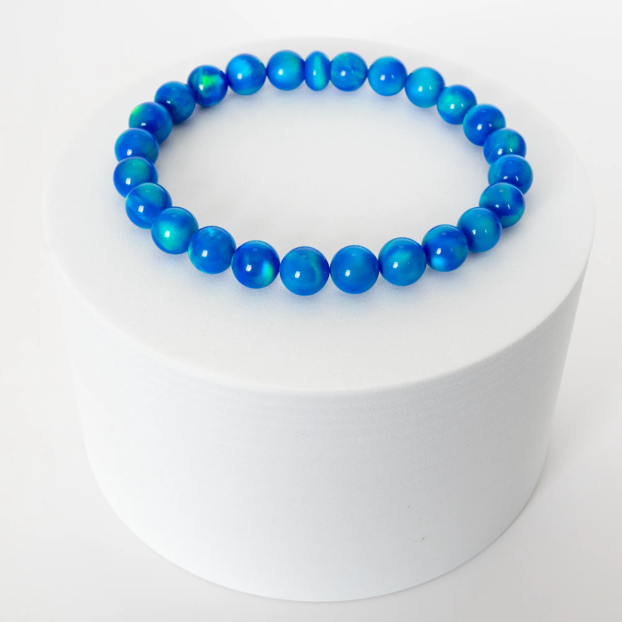 Ocean Blue Opalescence Beaded Bracelet
