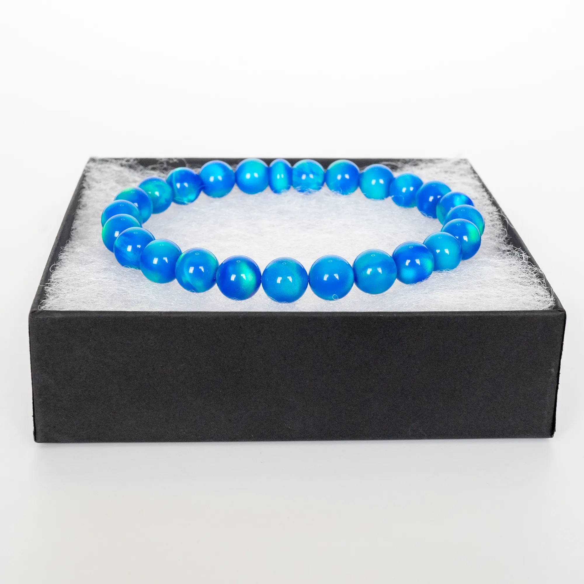 Ocean Blue Opalescence Beaded Bracelet
