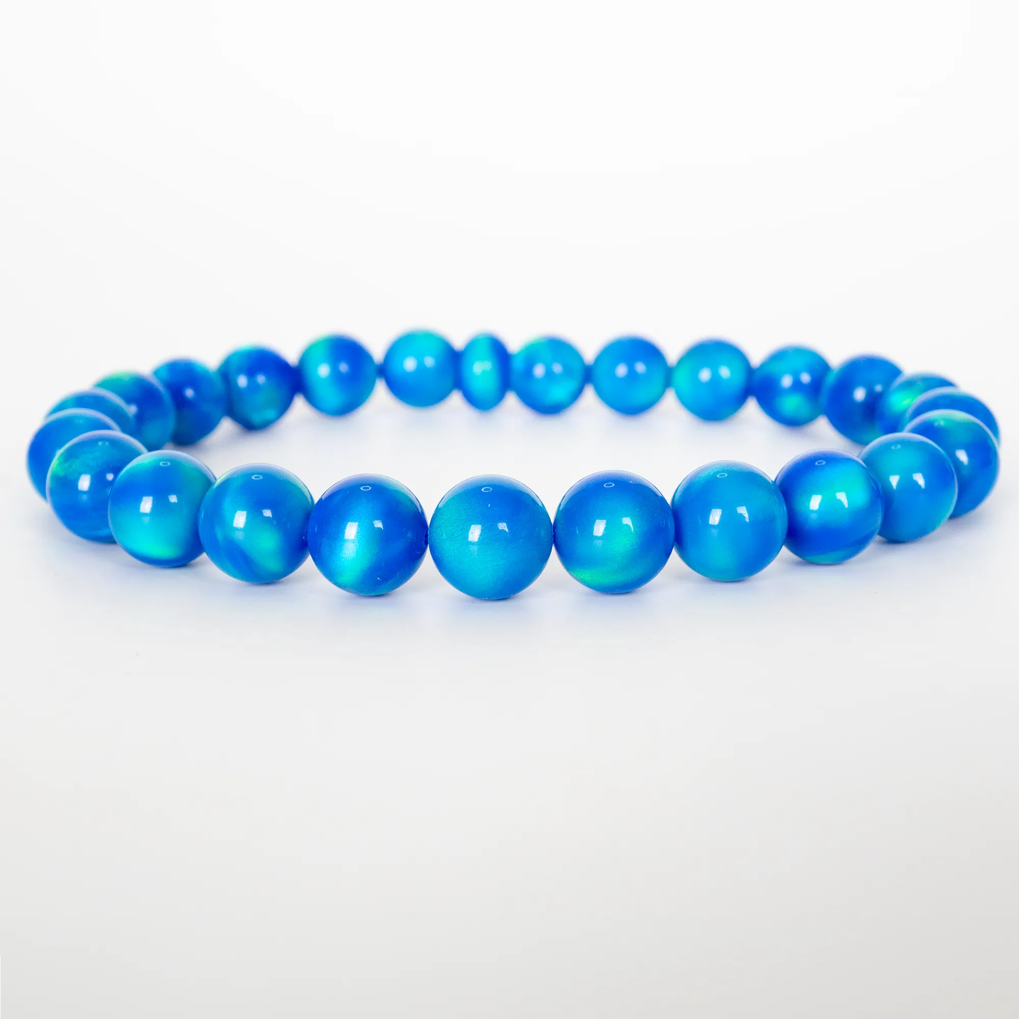 Ocean Blue Opalescence Beaded Bracelet