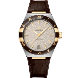 Omega Constellation 41 mm, steel - yellow gold on leather strap