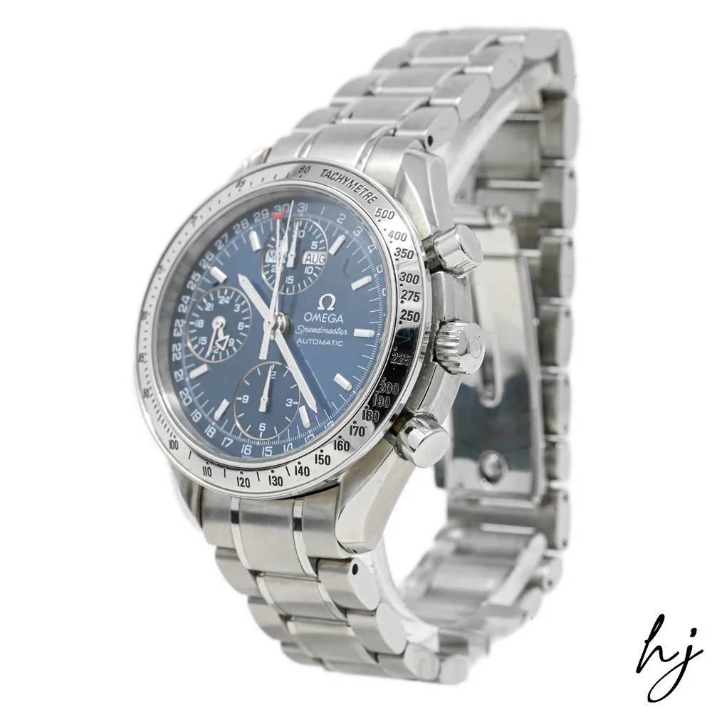 Omega Day-Date Speedmaster Stainless Steel 39mm Blue Chronograph Dial Watch Reference #: 3523.80