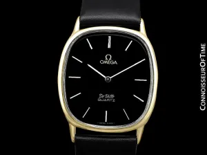 Omega De Ville Mens Midsize Accuset Thin Dress Watch - 18K Gold Plated and Stainless Steel