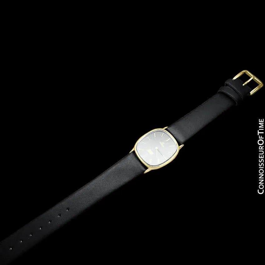 Omega De Ville Mens Midsize Accuset Thin Dress Watch - 18K Gold Plated and Stainless Steel