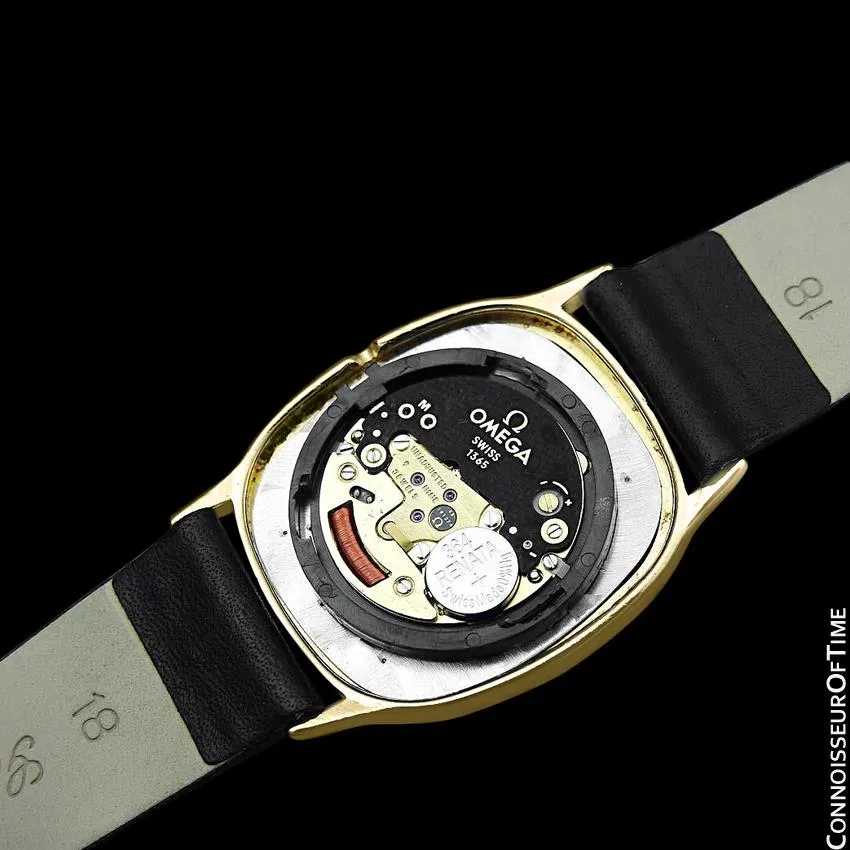Omega De Ville Mens Midsize Accuset Thin Dress Watch - 18K Gold Plated and Stainless Steel