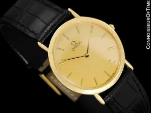 Omega De Ville Mens Midsize Ultra Thin Dress Watch - 18K Gold Plated & Stainless Steel