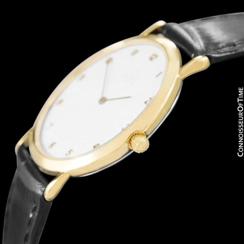 Omega De Ville Mens Midsize Ultra Thin Dress Watch - 18K Gold Plated & Stainless Steel