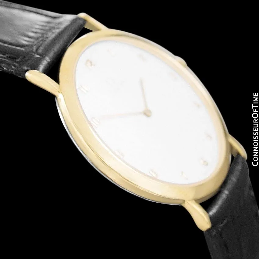 Omega De Ville Mens Midsize Ultra Thin Dress Watch - 18K Gold Plated & Stainless Steel