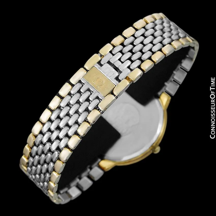 Omega De Ville Mens Two-Tone Ultra Thin Dress Watch with Bracelet - 18K Gold Plated & Stainless Steel