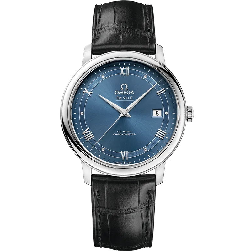 Omega De Ville Prestige 39.5 mm, steel on leather strap