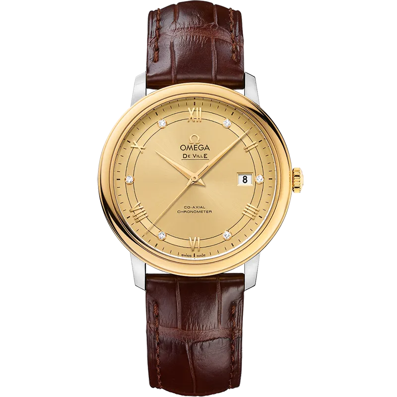 Omega De Ville Prestige 39.5 mm, steel - yellow gold on leather strap