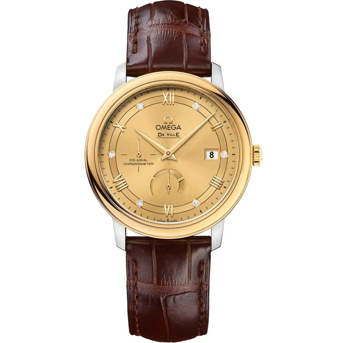 Omega De Ville Prestige 39.5 mm, steel - yellow gold on leather strap