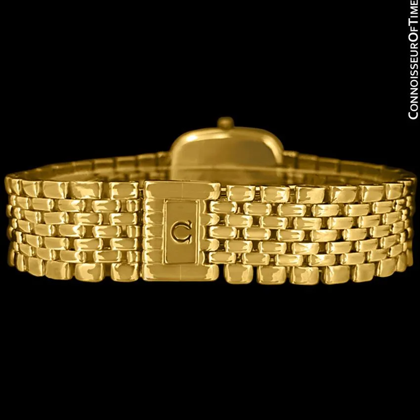Omega DeVille Midsize Mens Ultra Thin Dress Watch with Bracelet - 18K Gold Plated