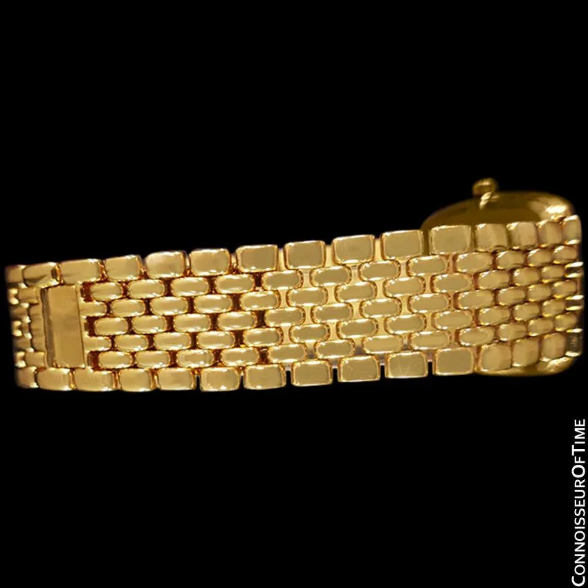 Omega DeVille Midsize Mens Ultra Thin Dress Watch with Bracelet - 18K Gold Plated