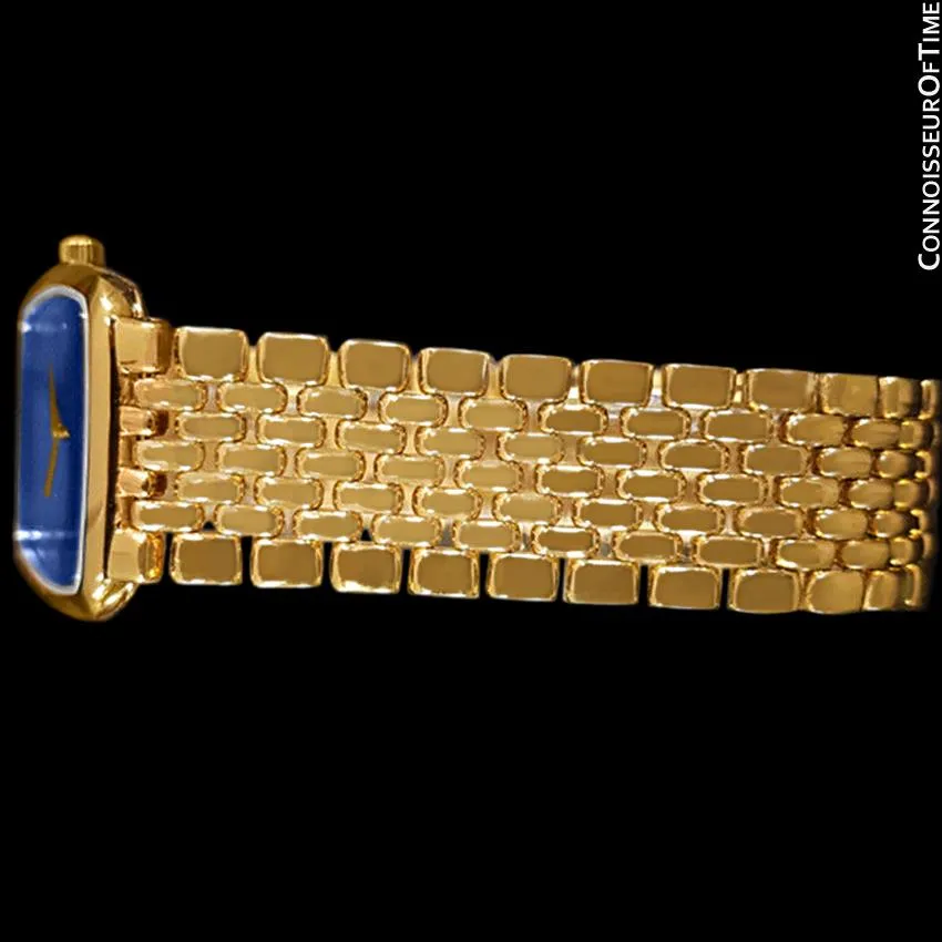 Omega DeVille Midsize Mens Ultra Thin Dress Watch with Bracelet - 18K Gold Plated