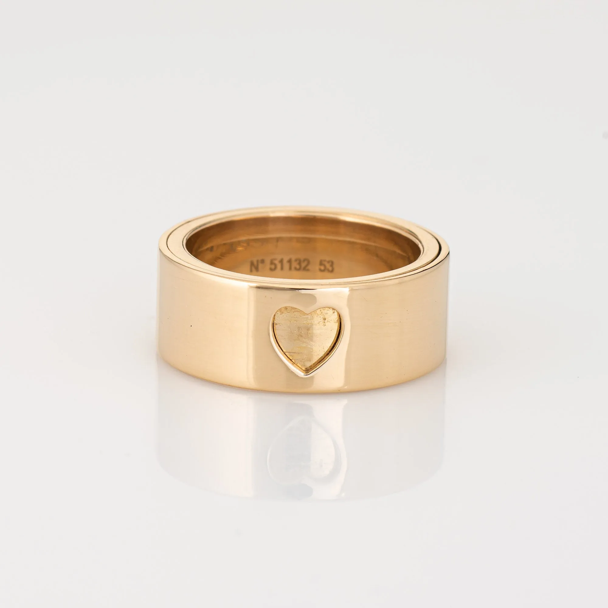 Omega Diamond Motion Ring Sz 5.5 Vintage 18k Gold 8mm Heart Band Spinning