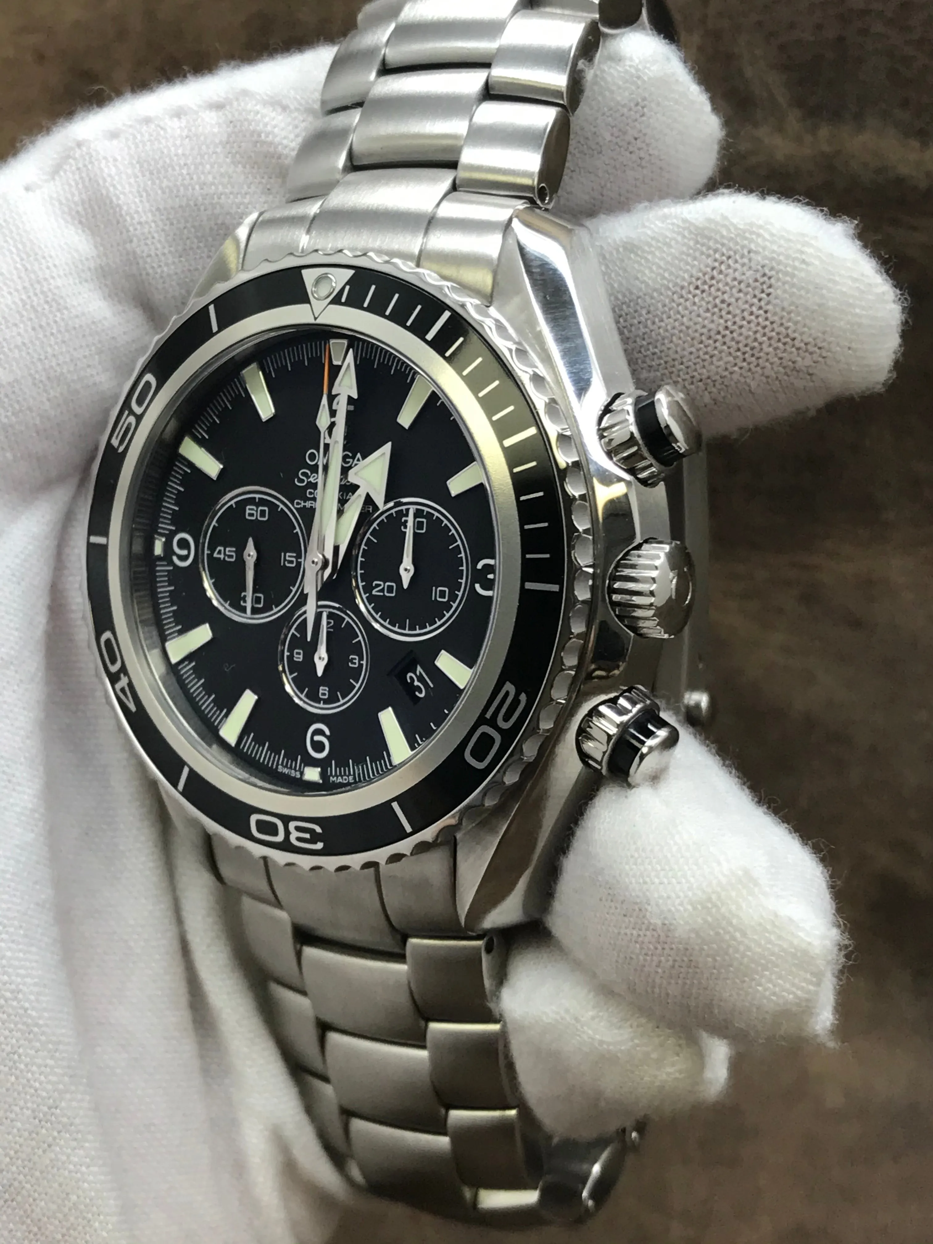 Omega Planet Ocean 600M Co-Axial Chronograph 2210.50.00 Black Dial Automatic Men's Watch