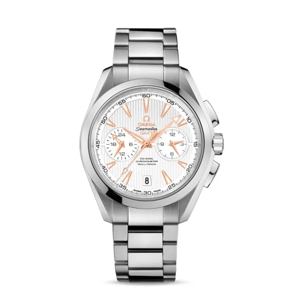 Omega Seamaster Aqua Terra 150M 43mm Watch - Ref: 231.10.43.52.02.001 - Silver Chronograph Index Dial, Stainless Steel Bracelet
