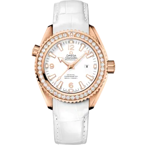 Omega Seamaster Planet Ocean 600M 37.5 mm, red gold on leather strap