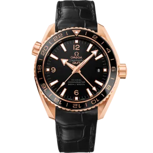 Omega Seamaster Planet Ocean 600M 43.5 mm, red gold on leather strap