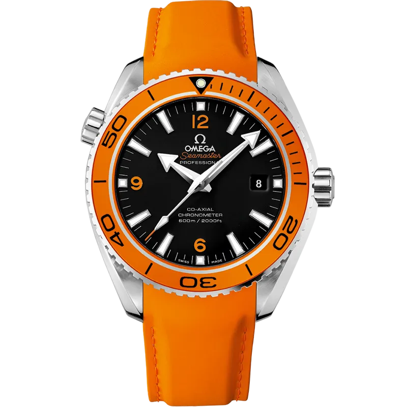Omega Seamaster Planet Ocean 600M 45.5 mm, steel on rubber strap