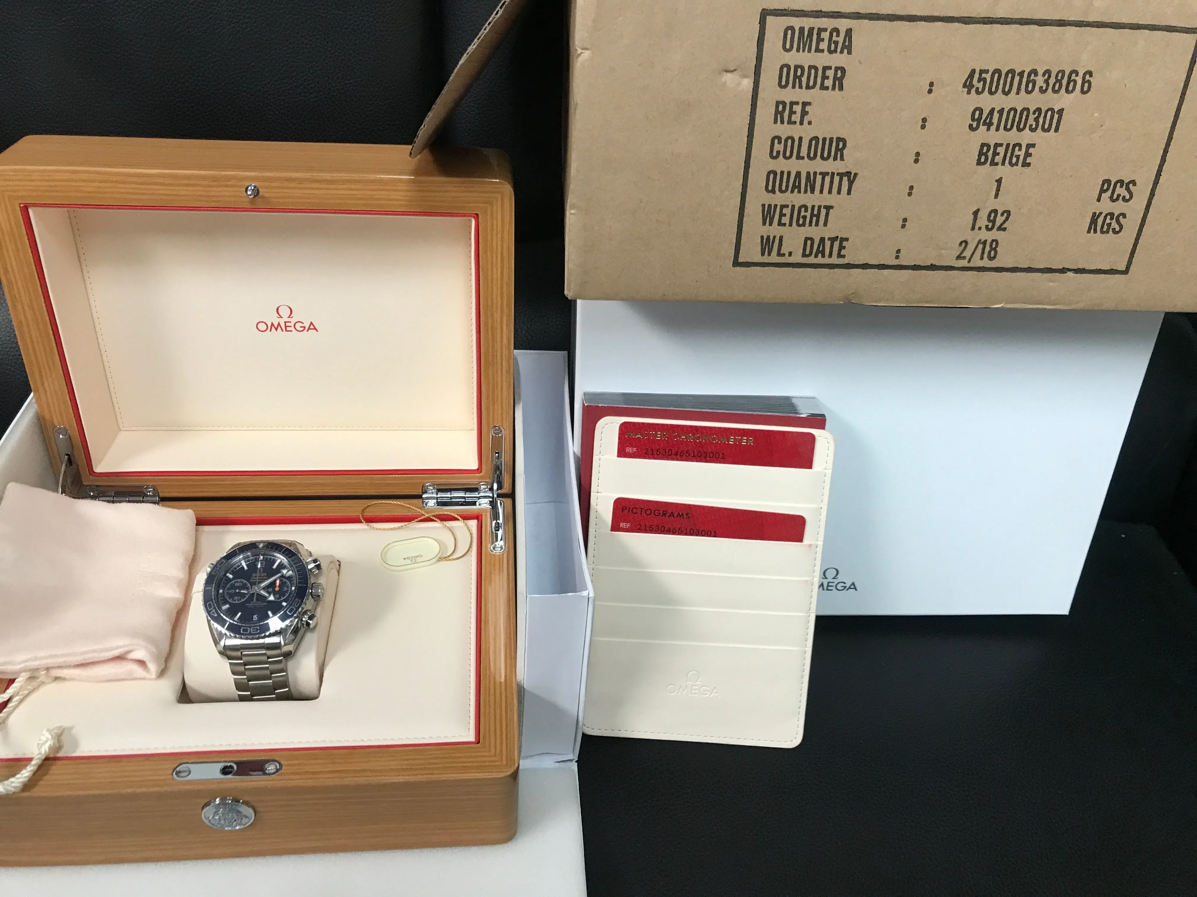 Omega Seamaster Planet Ocean Chronograph 215.30.46.51.03.001 Blue Dial Automatic  Men's Watch