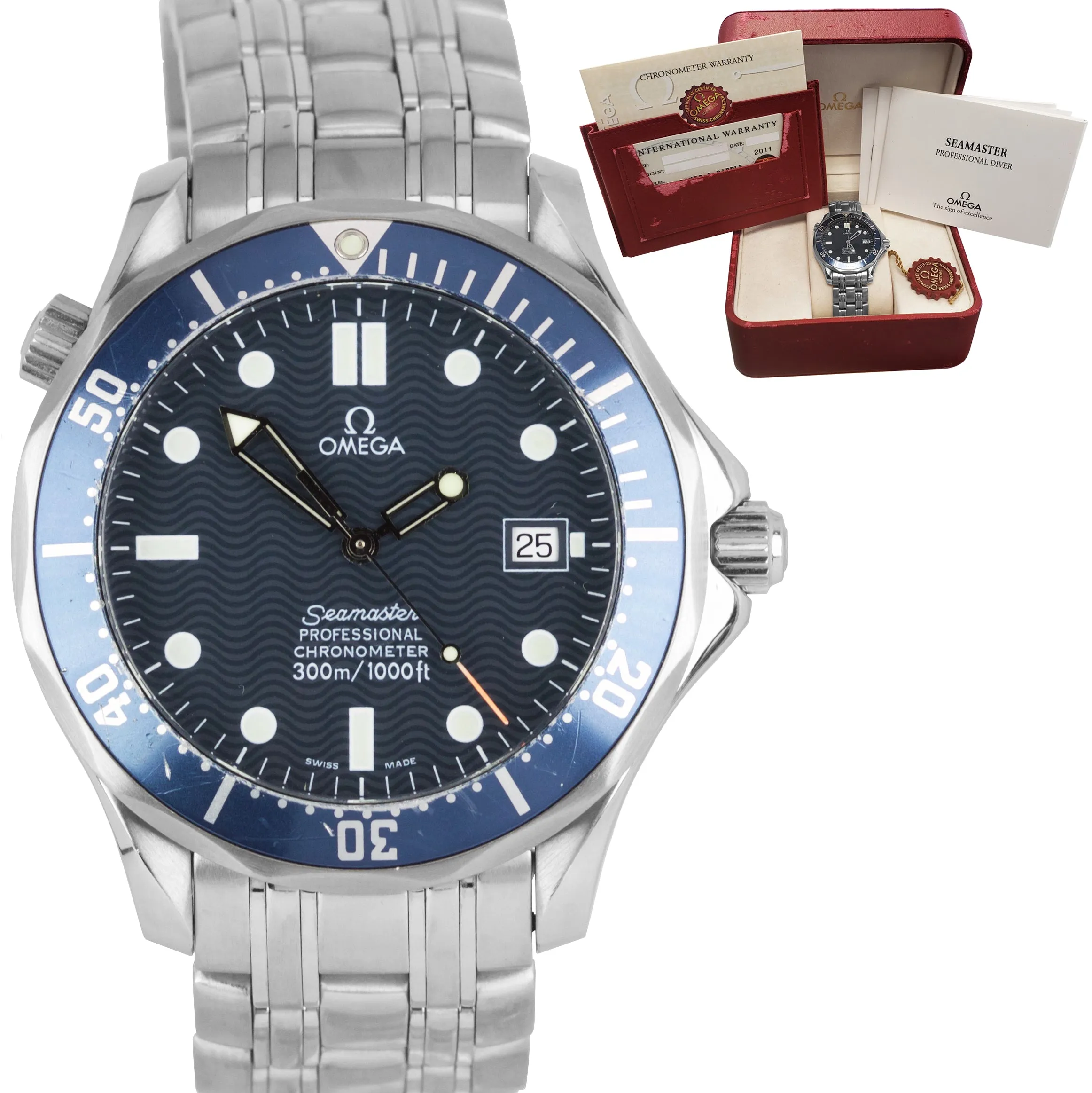 Omega Seamaster Professional 300M Blue Wave Automatic Steel 41mm Watch 2531.80