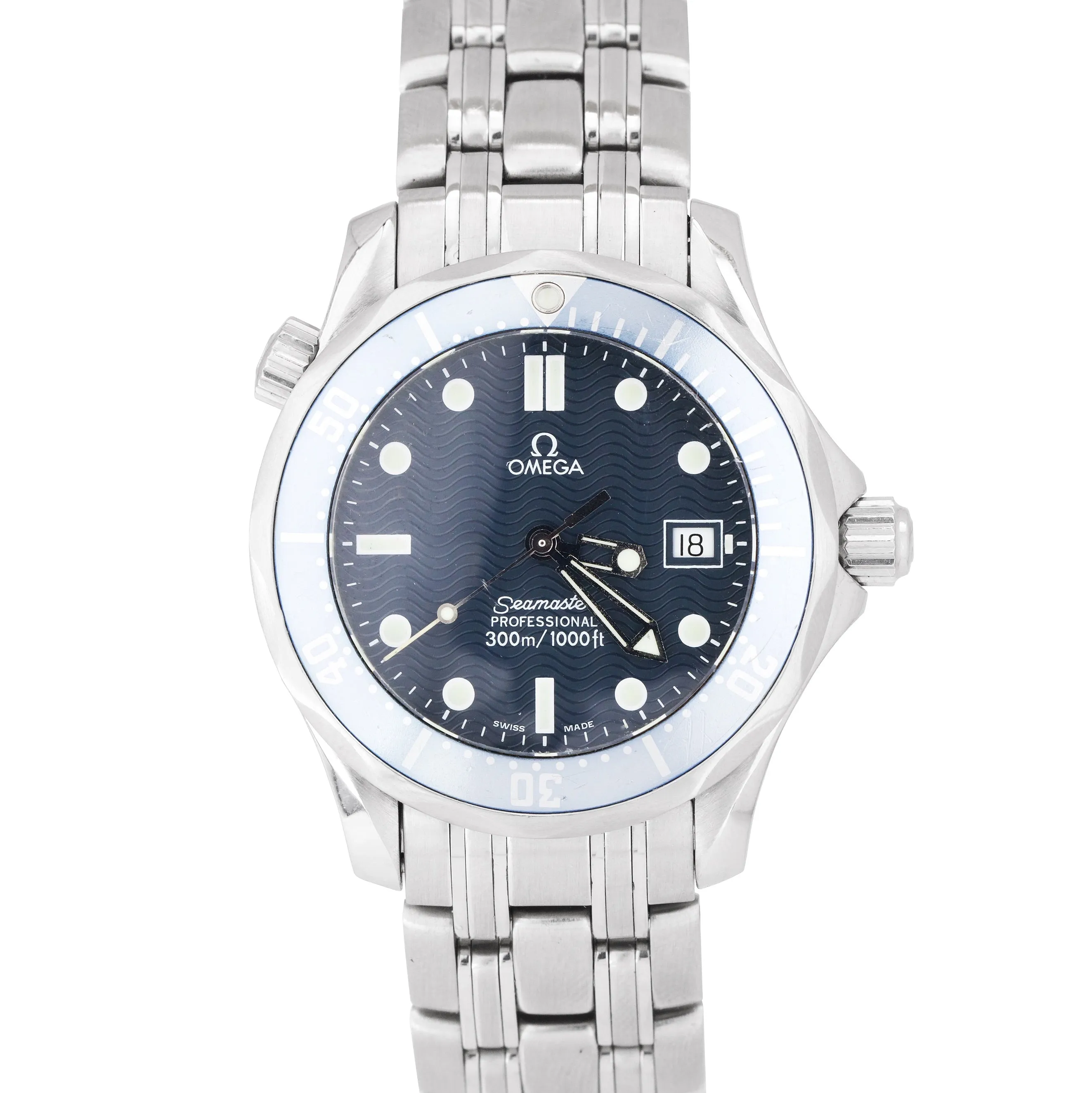 Omega Seamaster Professional 300M Blue Wave Quartz 36mm Date Dive Watch 2561.80